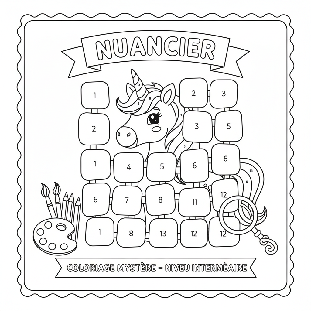 Coloriage nuancier coloriage mystere 2