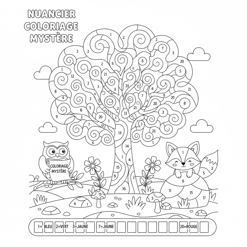 Coloriage nuancier coloriage mystere 3