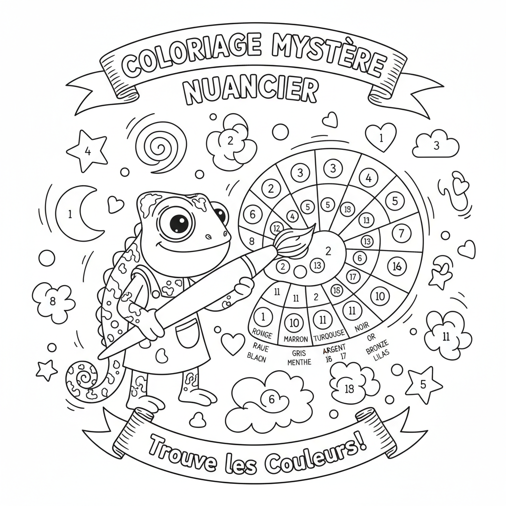 Coloriage nuancier coloriage mystere 5