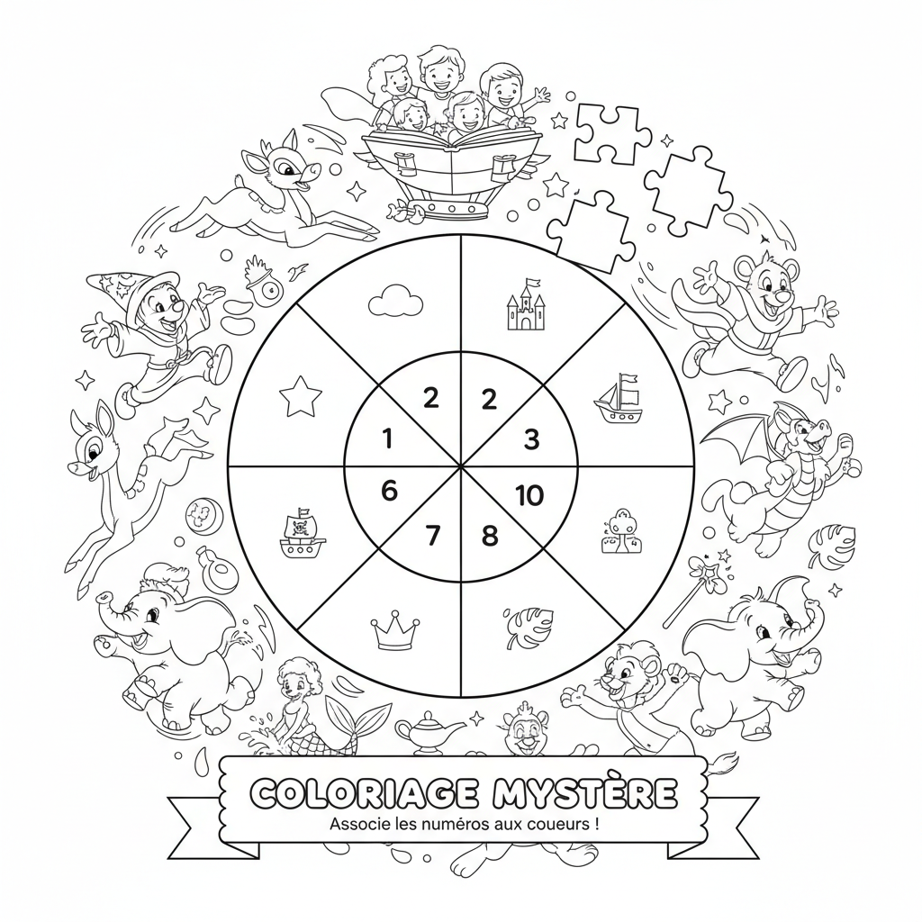 Coloriage nuancier coloriage mystère disney 5