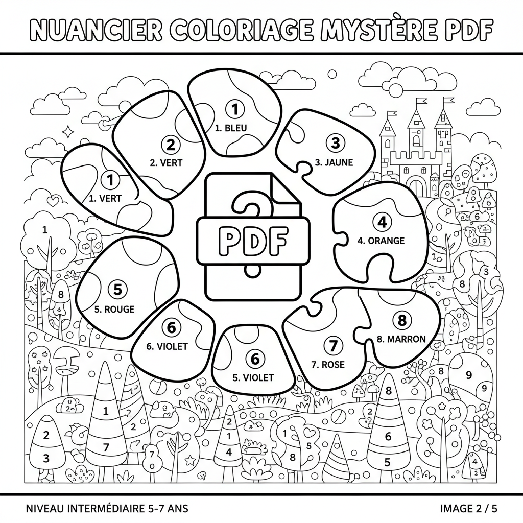 Coloriage nuancier coloriage mystère pdf 2