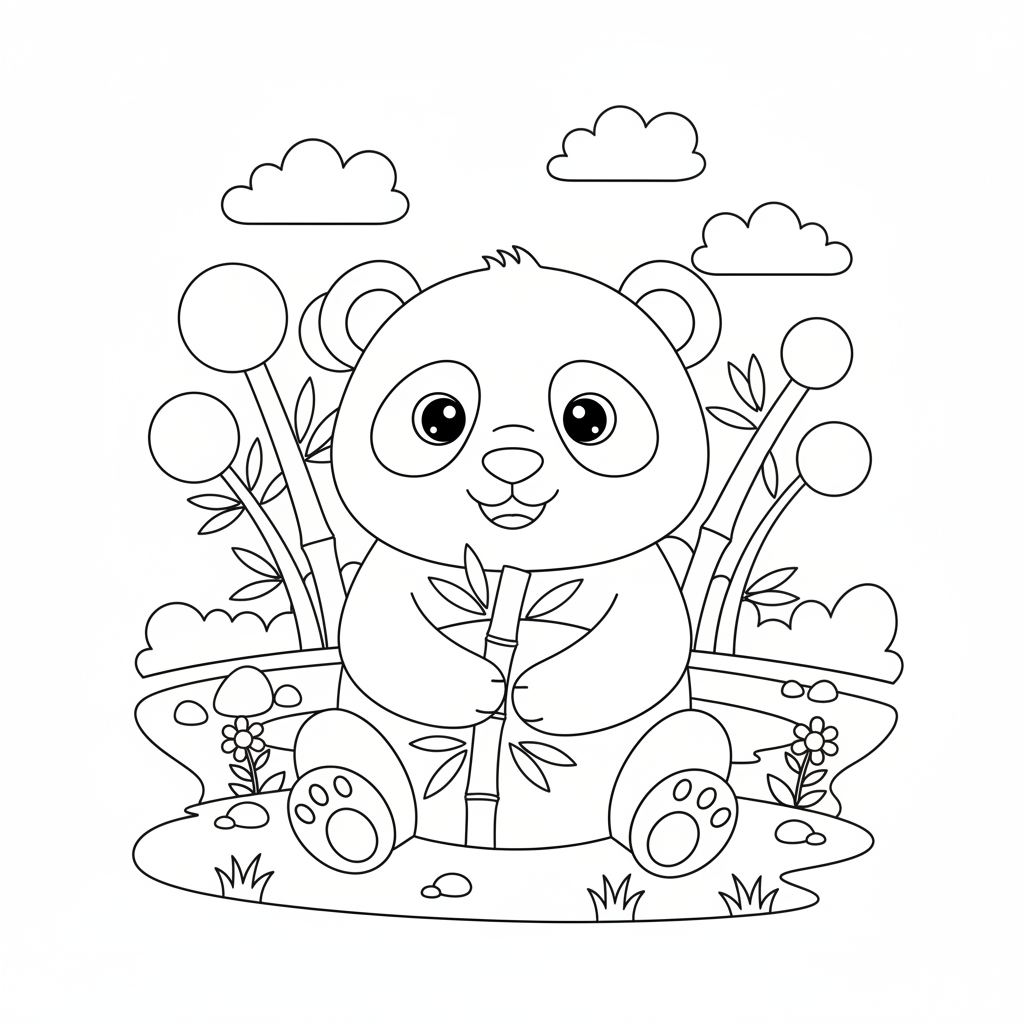 Coloriage panda coloriage 3