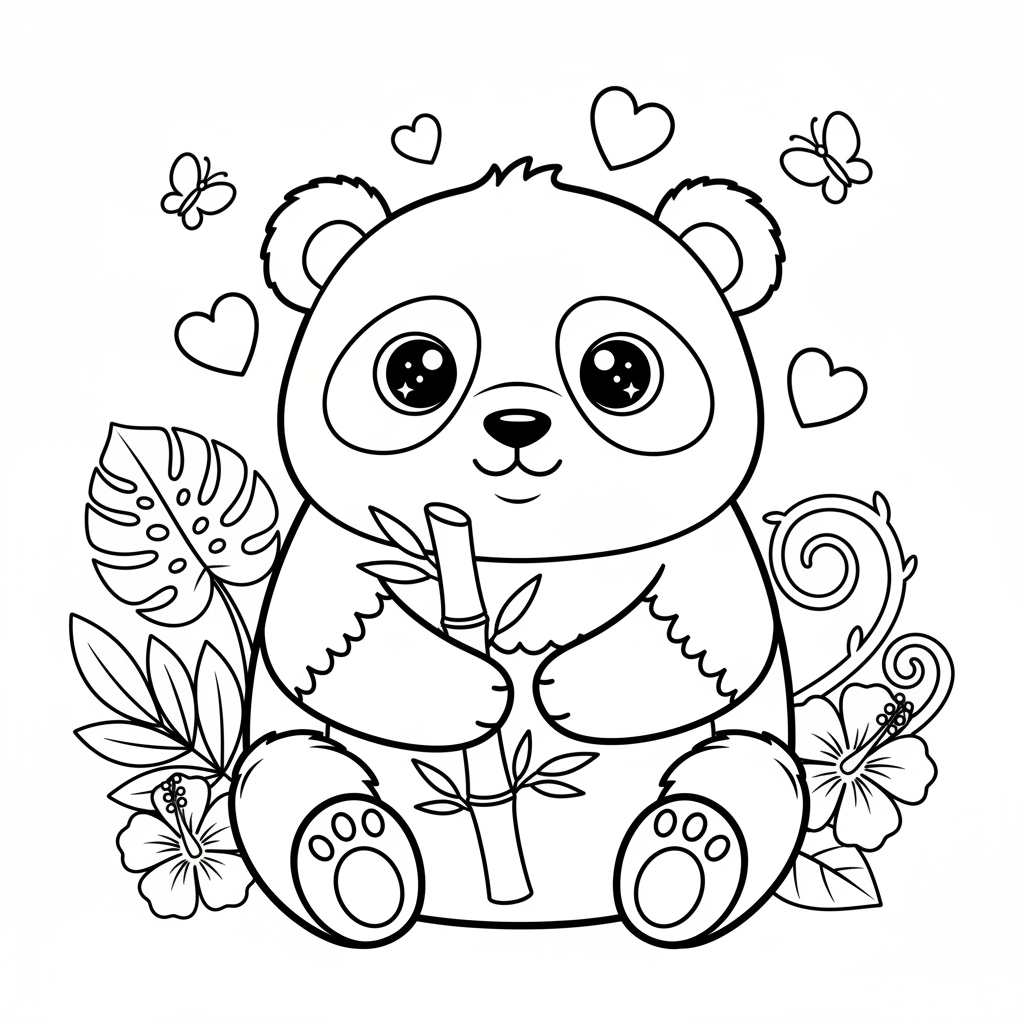 Coloriage panda coloriage kawaii animaux 2