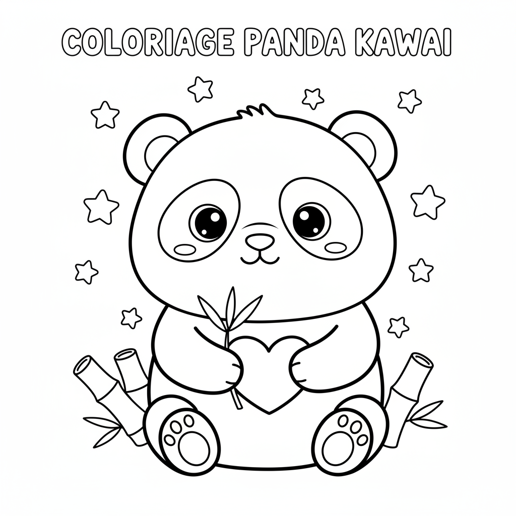 Coloriage panda coloriage kawaii animaux 4