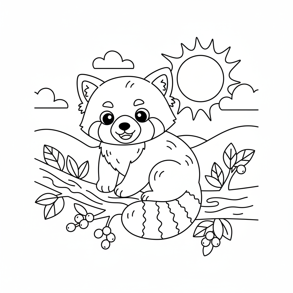 Coloriage panda roux coloriage