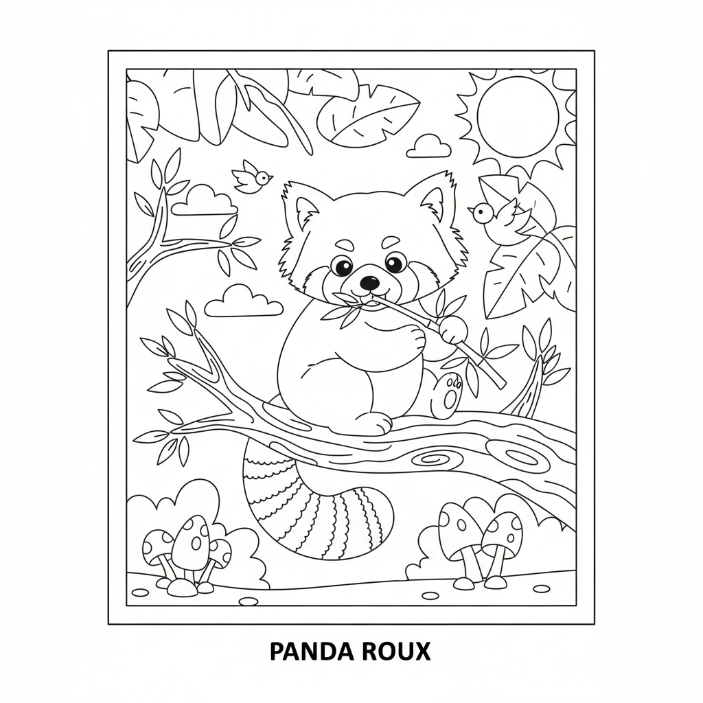 Coloriage panda roux coloriage 3
