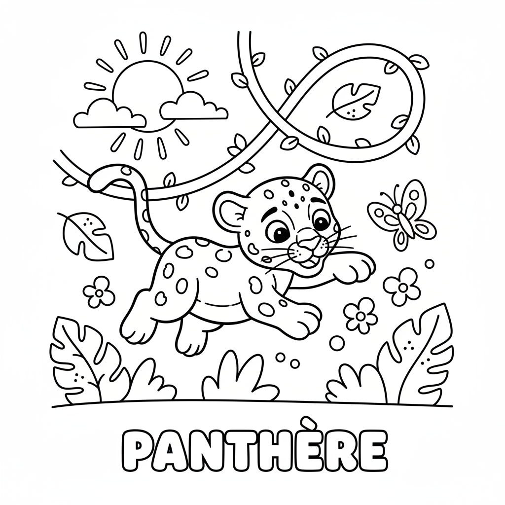 Coloriage panthère coloriage 5