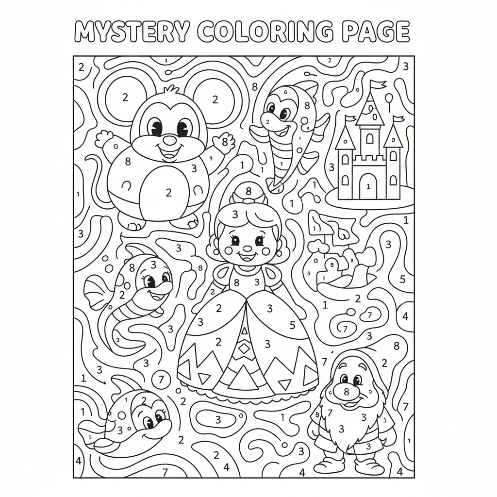 Coloriage pdf coloriage mystere disney 1