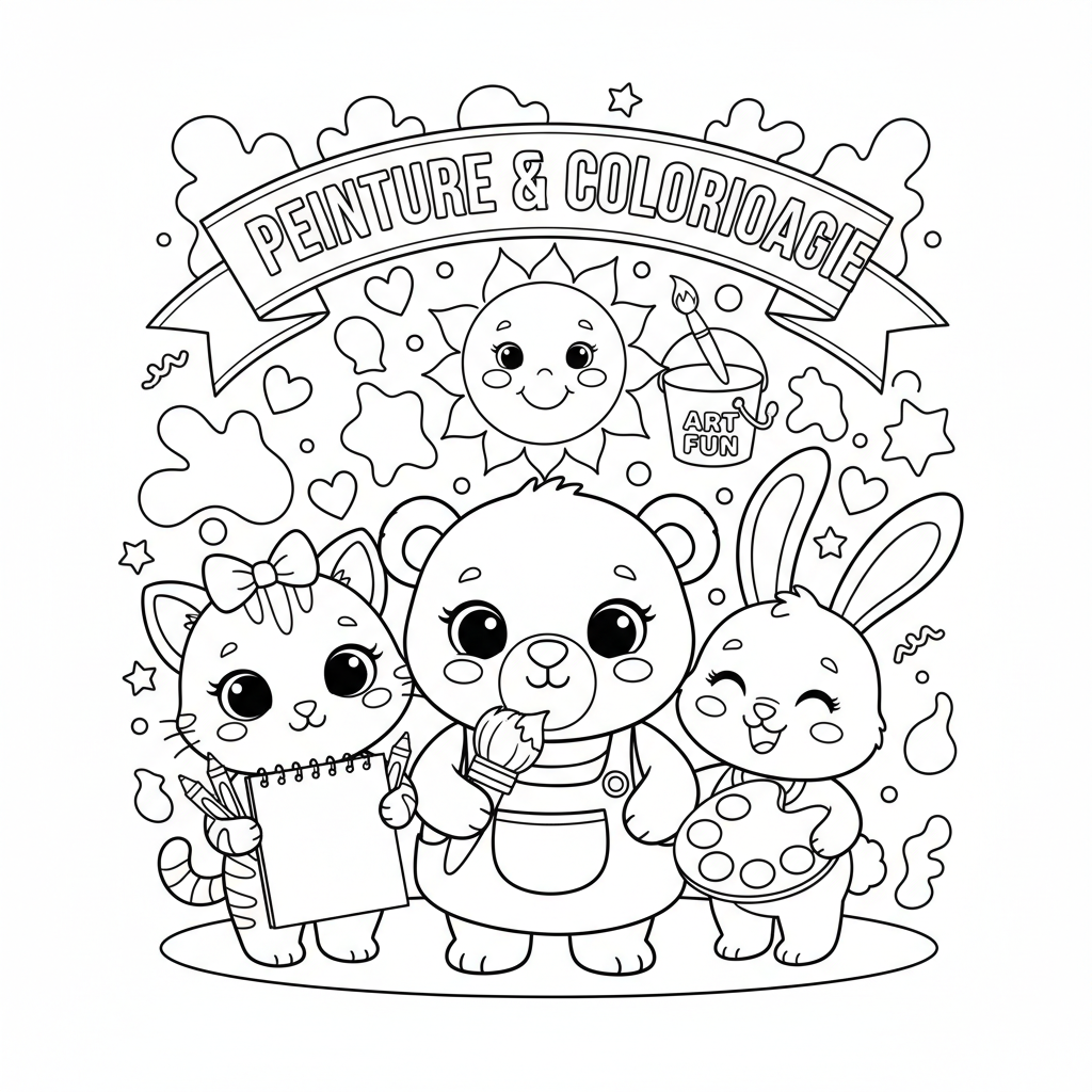 Coloriage peinture et coloriage 4