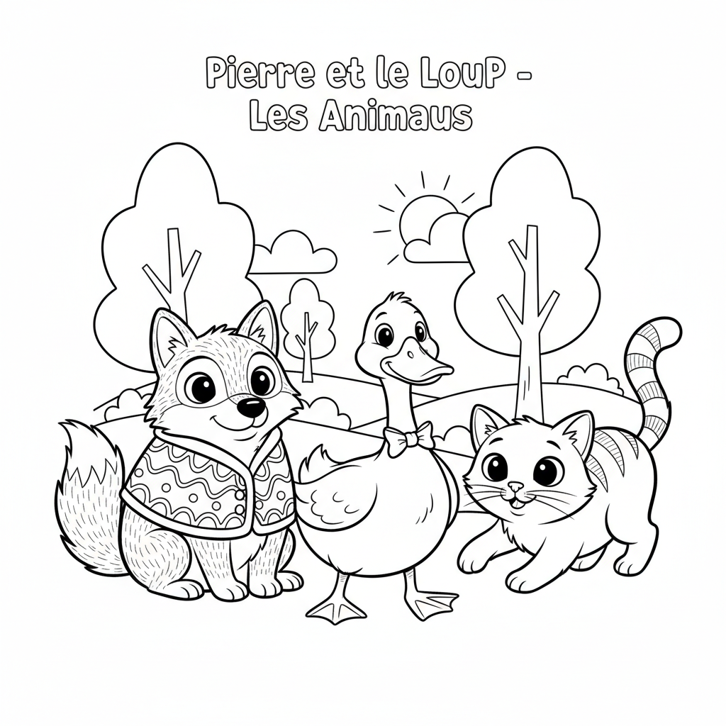 Coloriage pierre et le loup coloriage 4