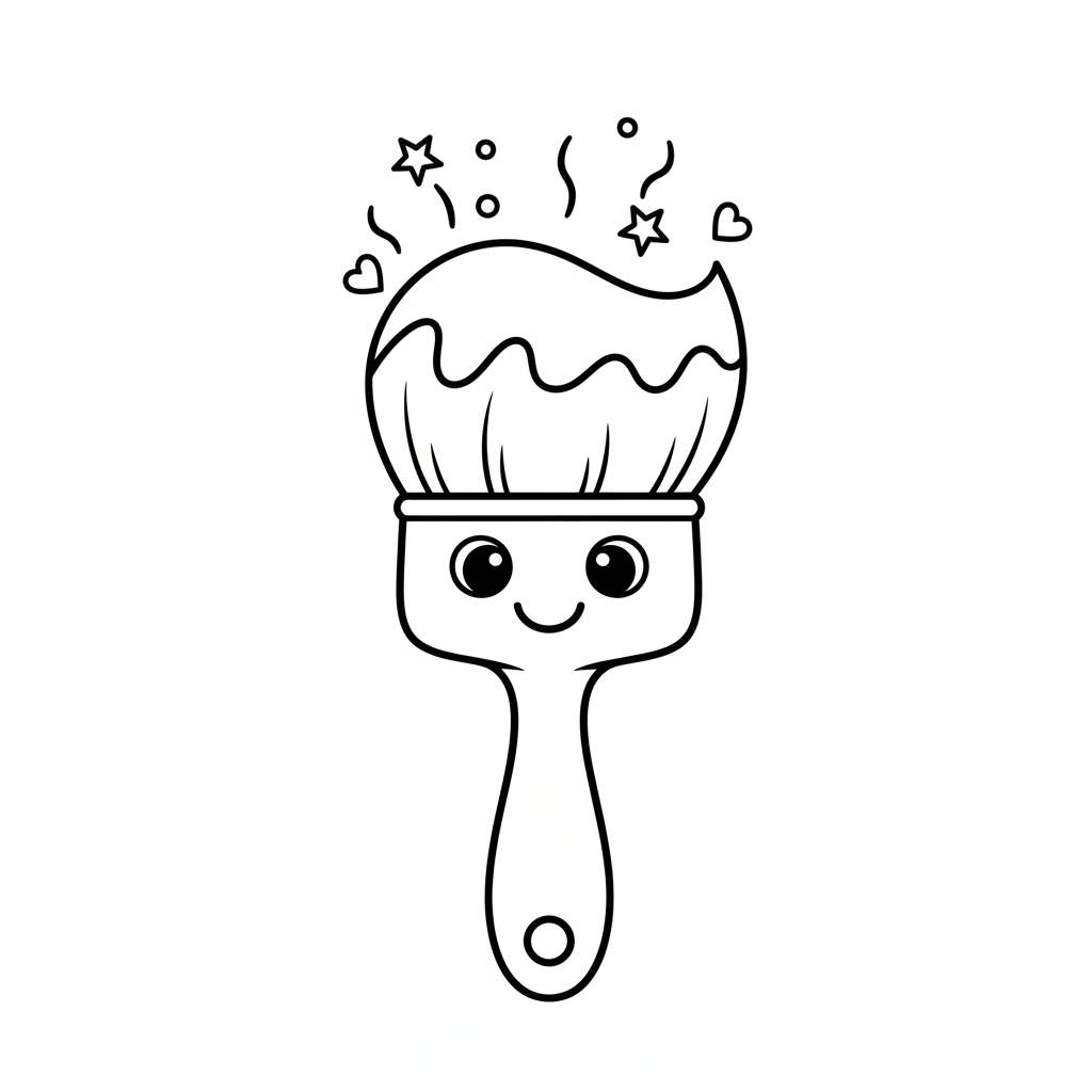 Coloriage Pinceau Coloriage Gratuit à Imprimer