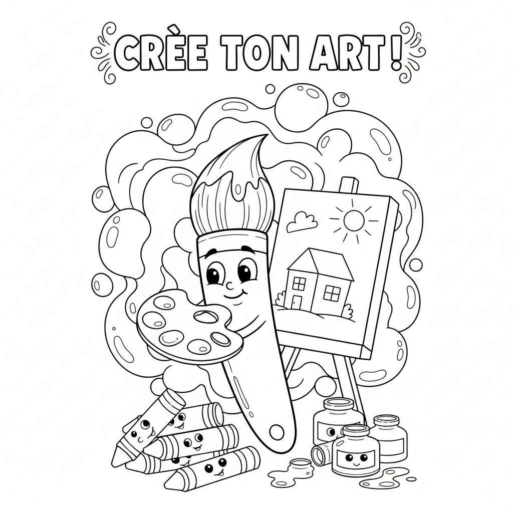 Coloriage pinceau coloriage 2