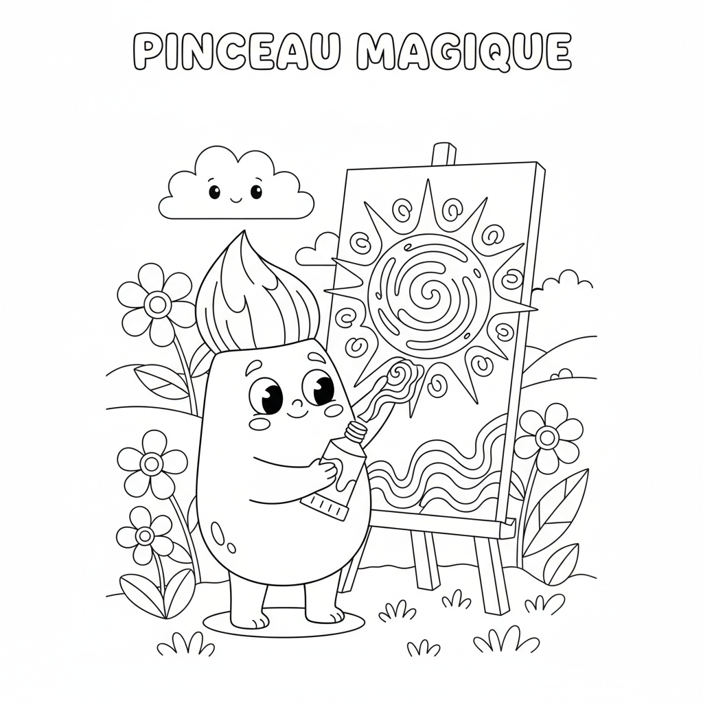 Coloriage pinceau coloriage 3