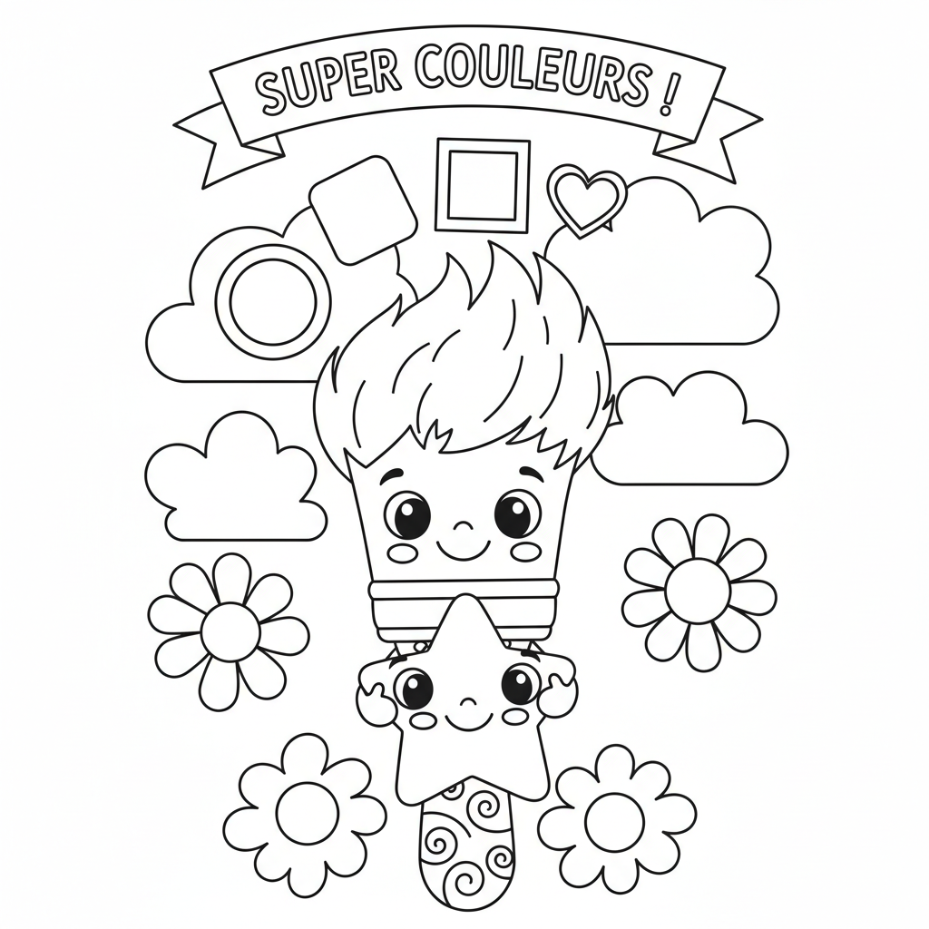 Coloriage pinceau coloriage 4