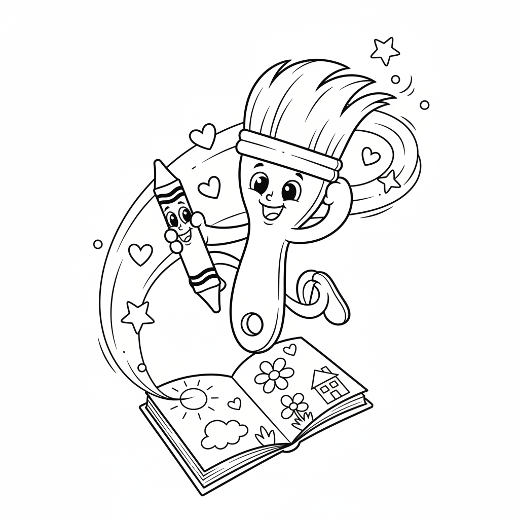 Coloriage pinceau coloriage 5