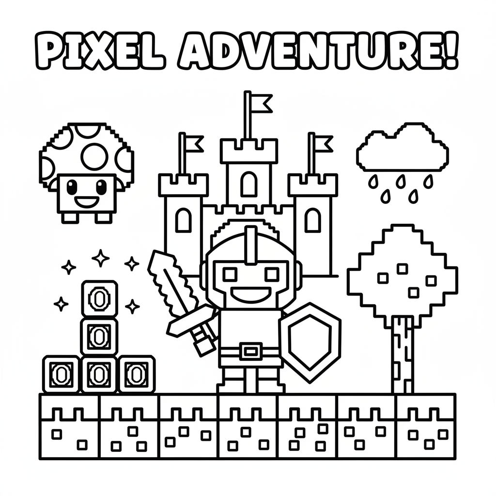 Coloriage Pixel Art Games Coloriage Gratuit à Imprimer