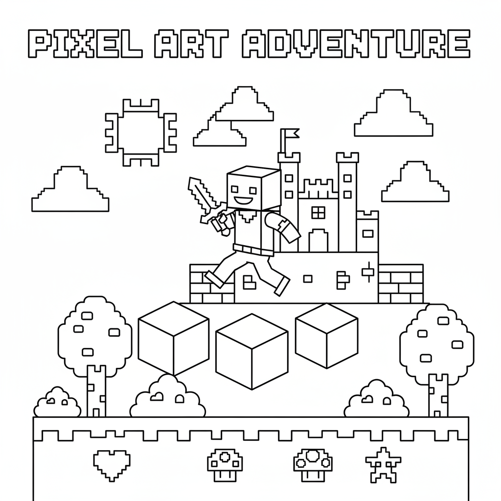 Coloriage pixel art games coloriage 2
