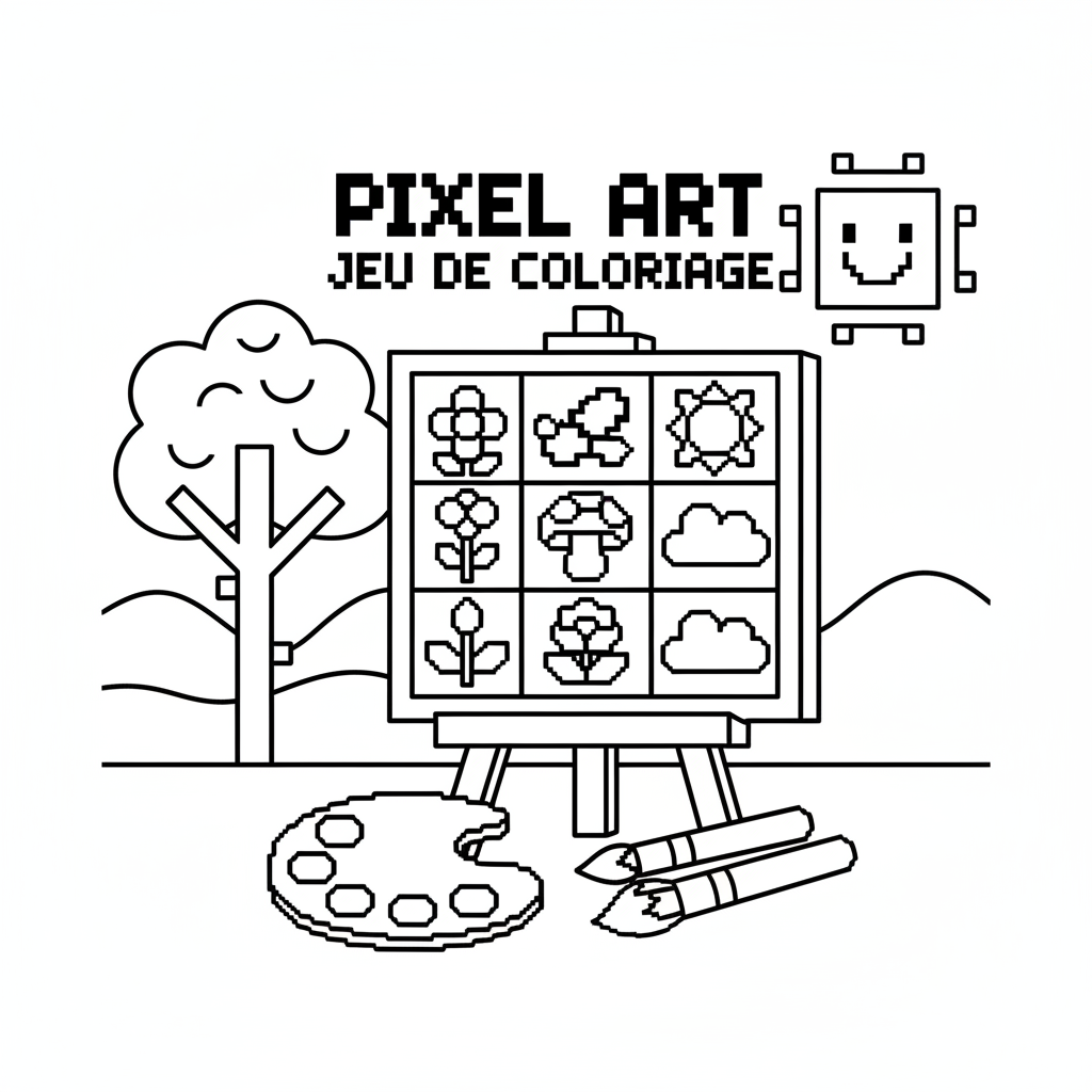 Coloriage pixel art jeu de coloriage 3