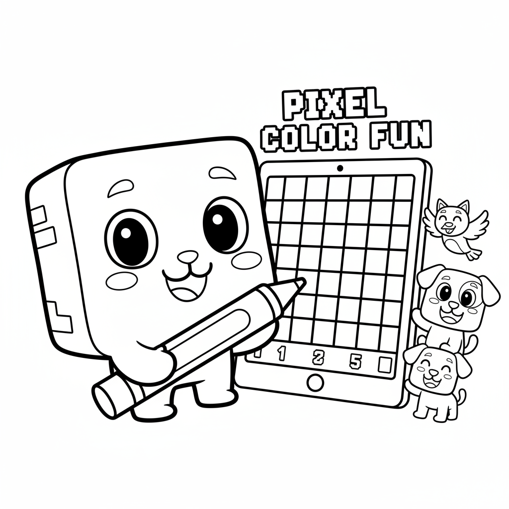 Coloriage pixel art jeu de coloriage 4