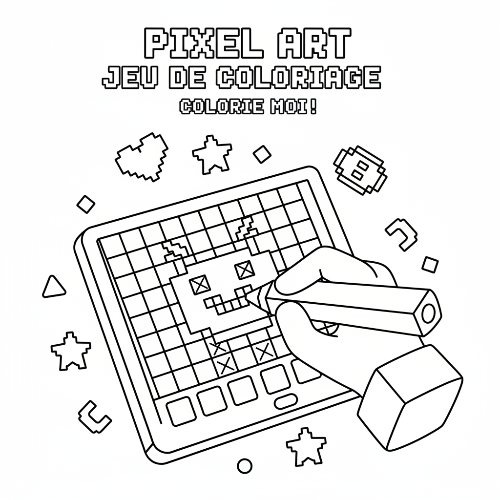 Coloriage pixel art jeu de coloriage 5