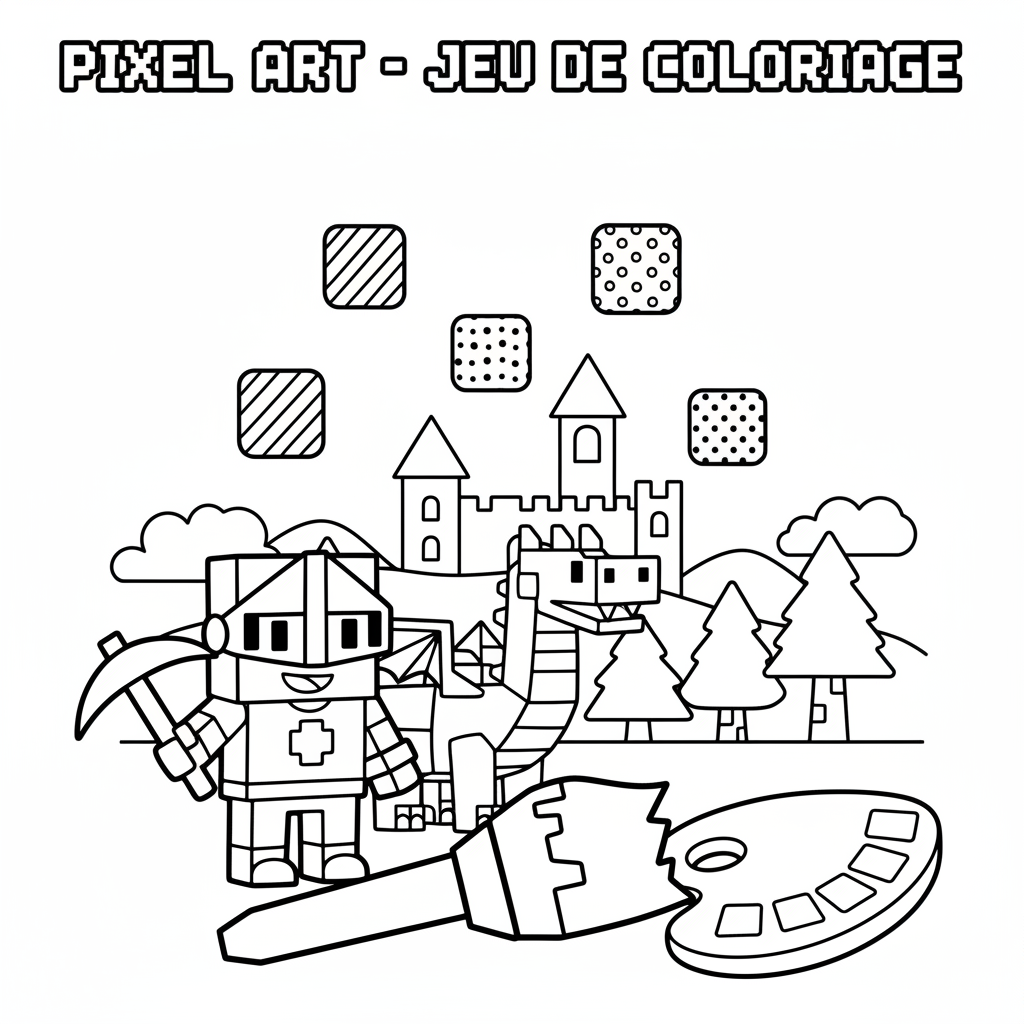 Coloriage pixel art - jeu de coloriage 2