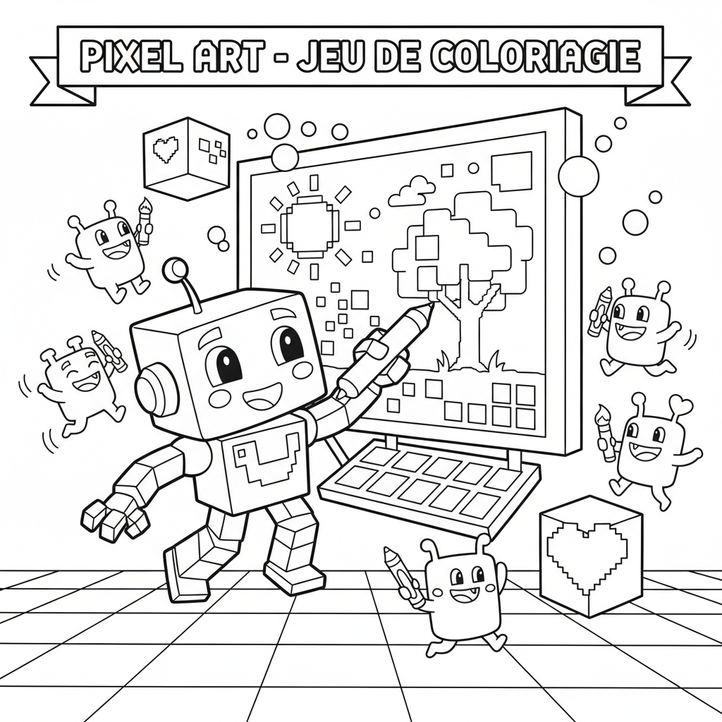 Coloriage pixel art - jeu de coloriage 5