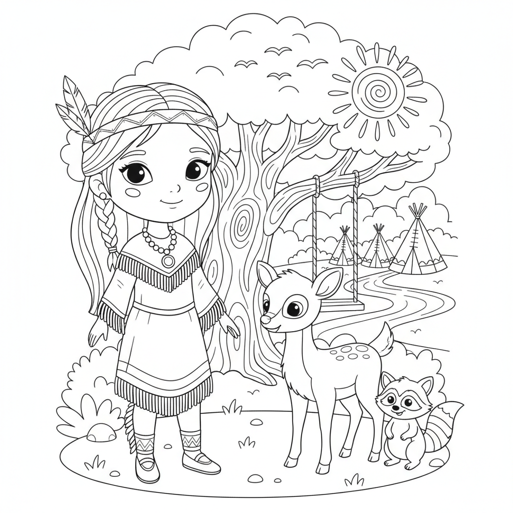 Coloriage pocahontas coloriage 2