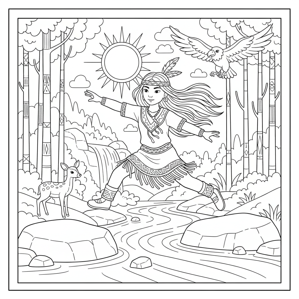 Coloriage pocahontas coloriage 5