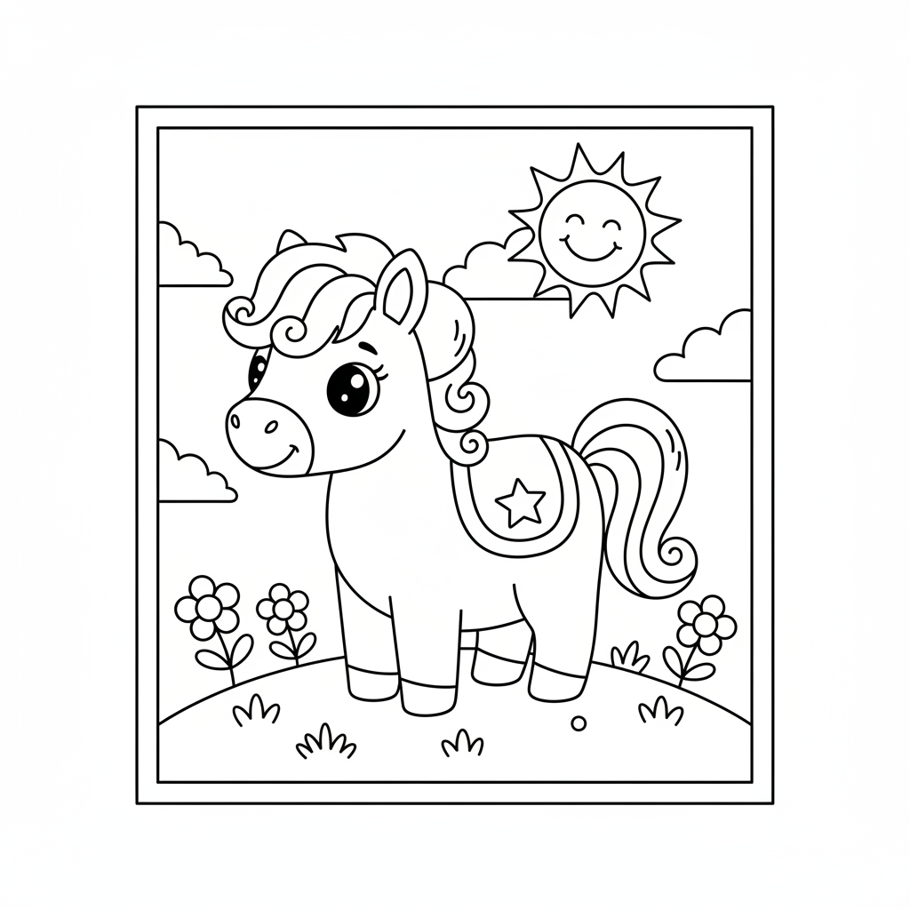 Coloriage poney coloriage