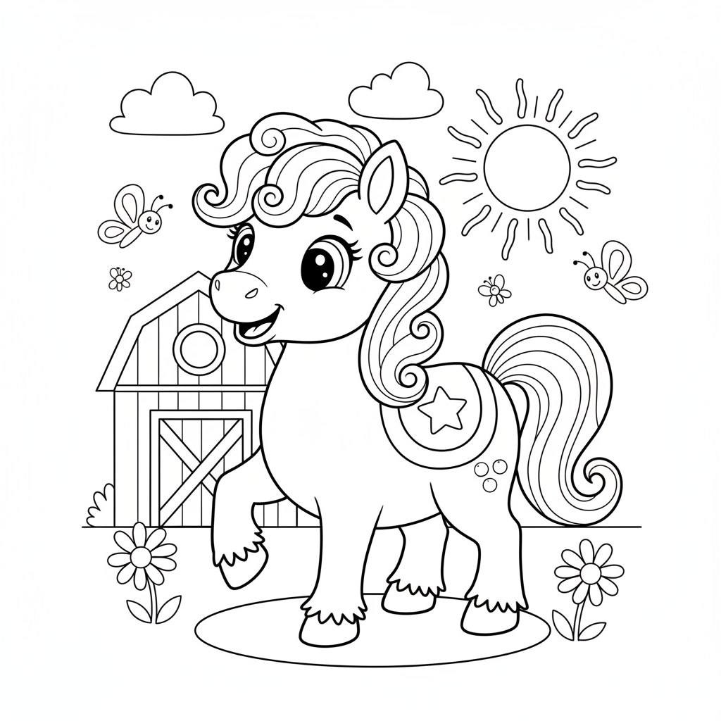 Coloriage poney coloriage 2