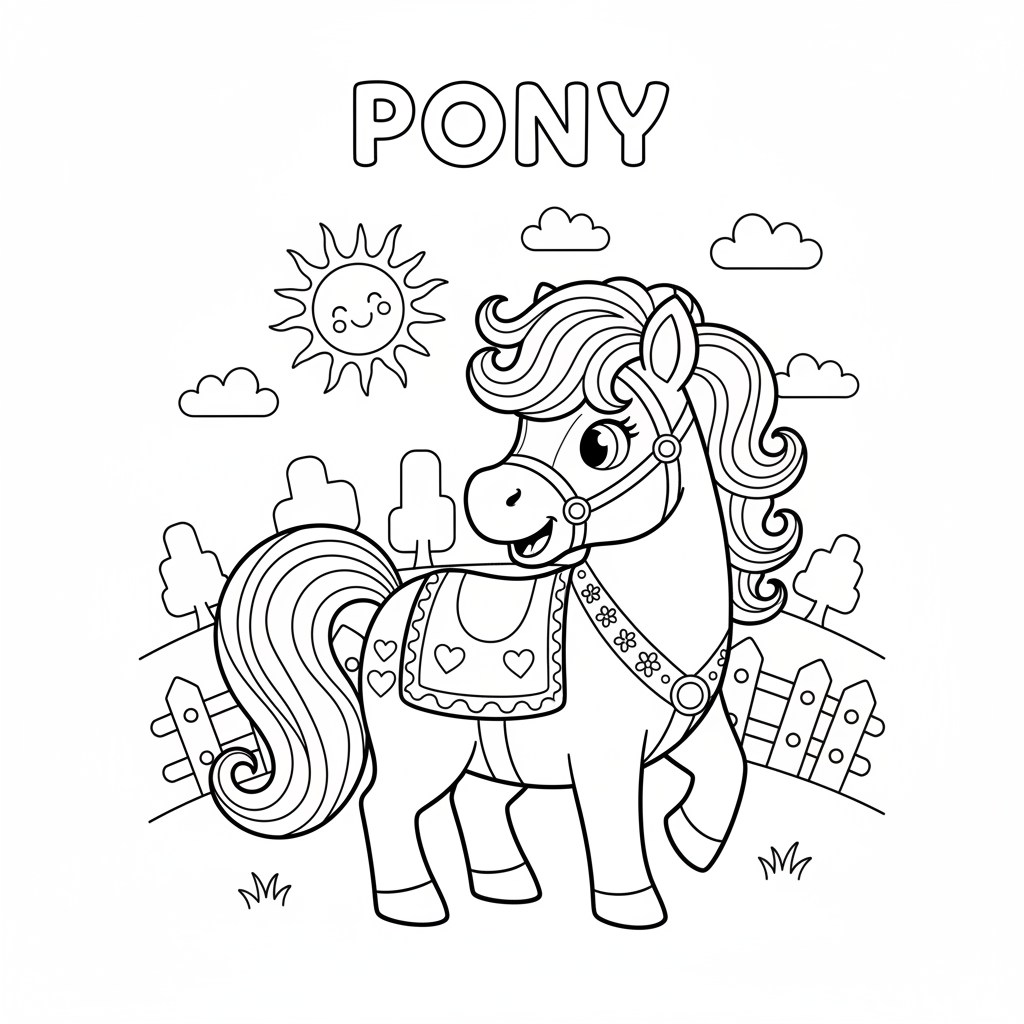 Coloriage poney coloriage à imprimer 2