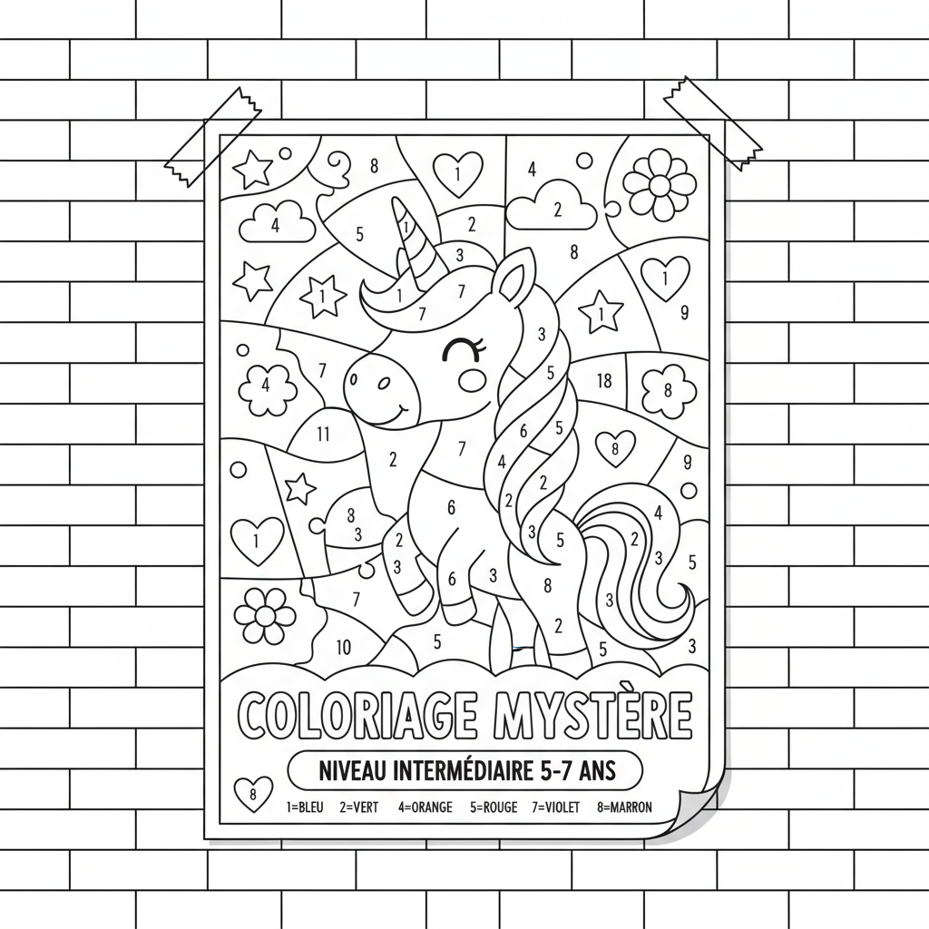 Coloriage poster coloriage mystère 2