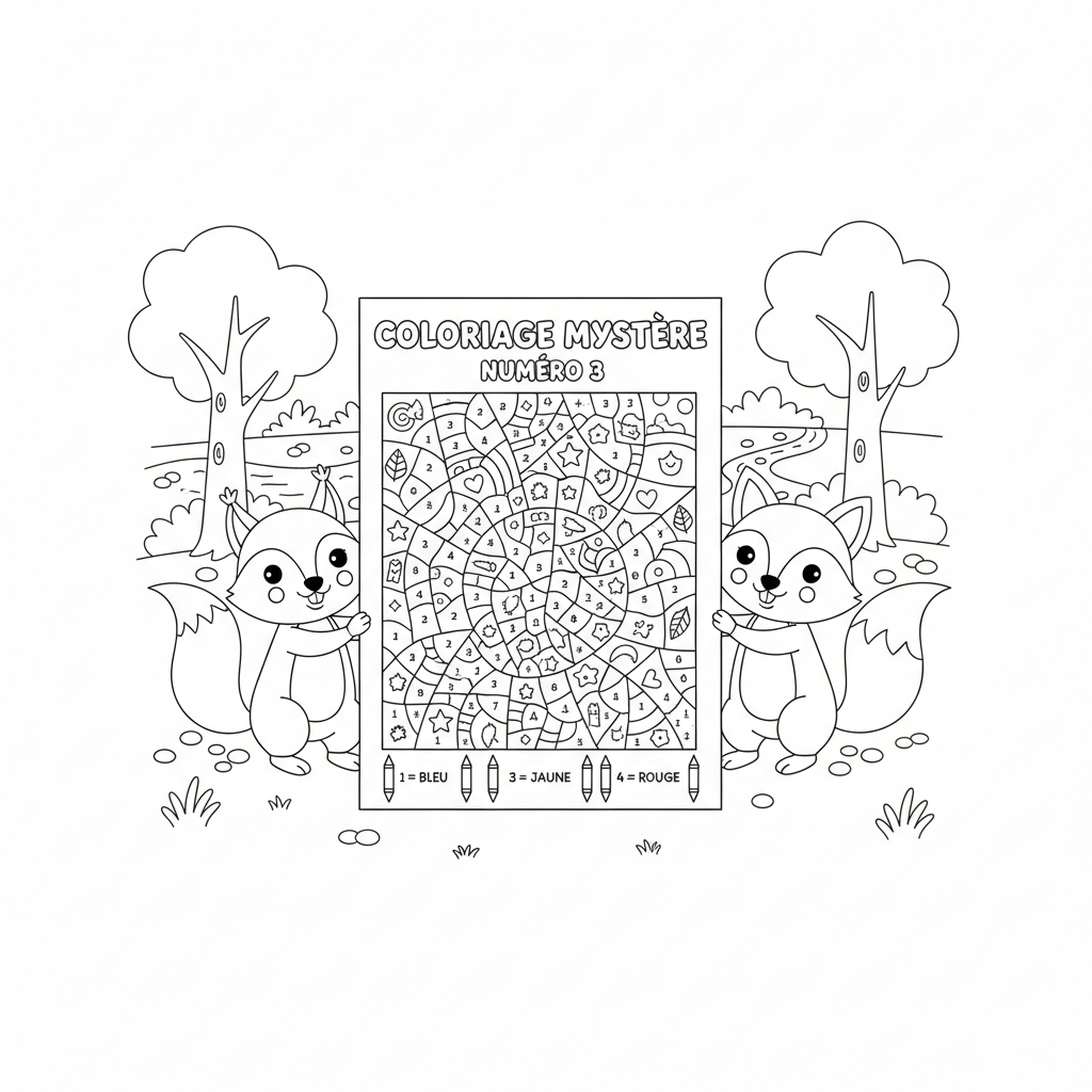Coloriage poster coloriage mystère 3