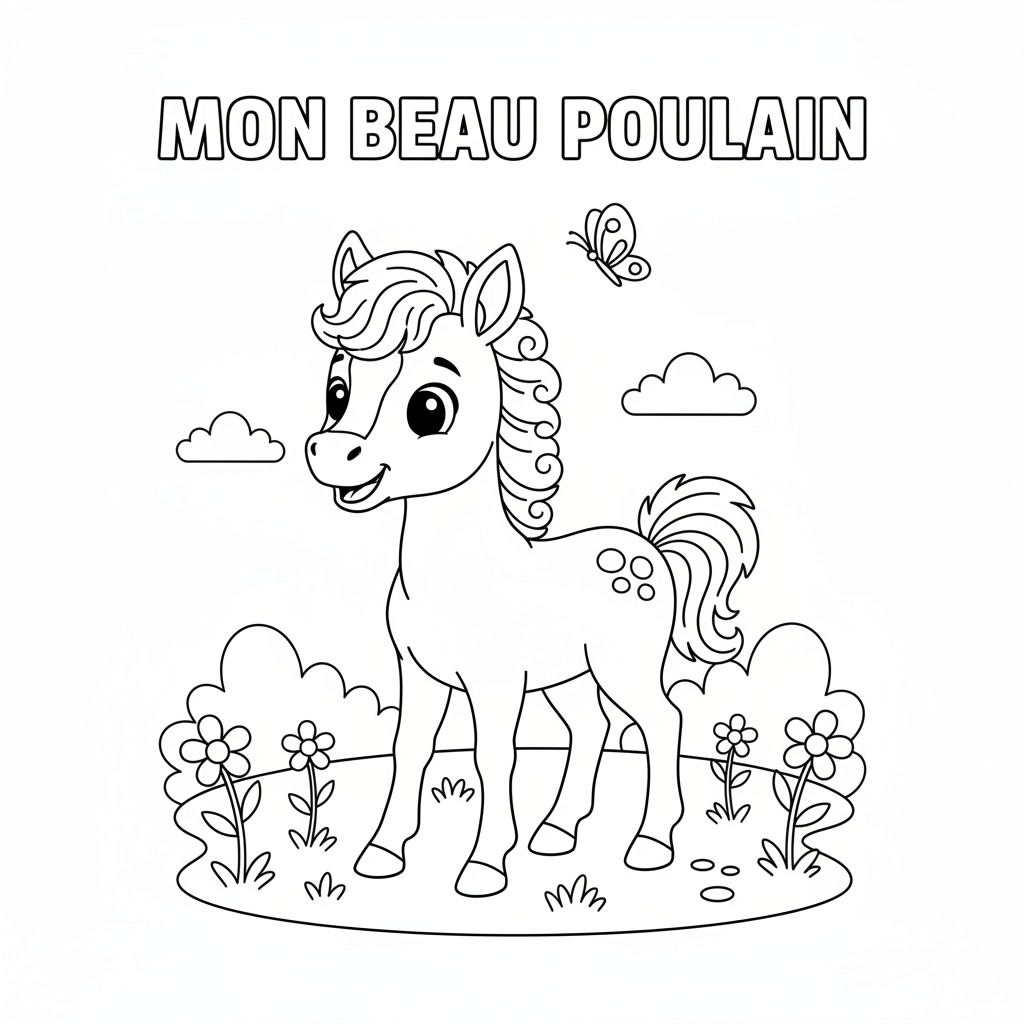Coloriage poulain coloriage cheval