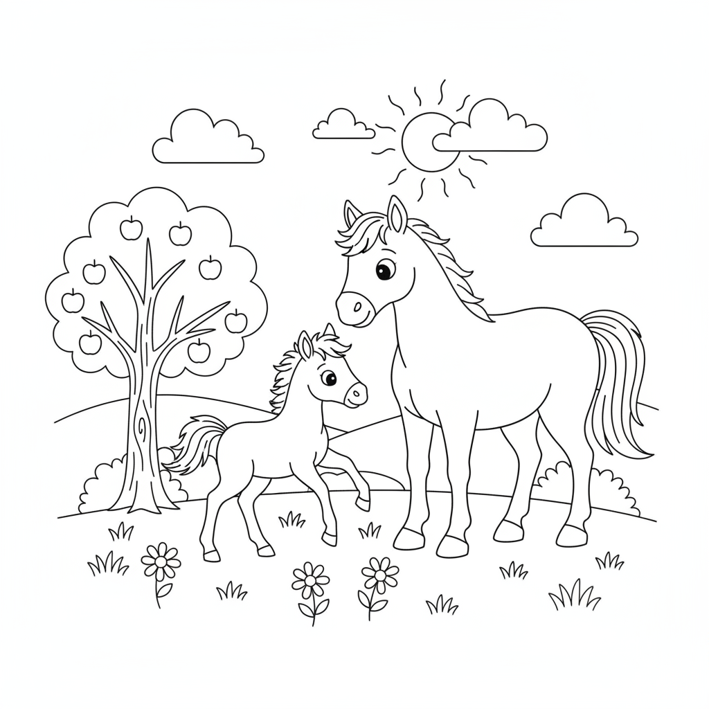 Coloriage poulain coloriage cheval 3