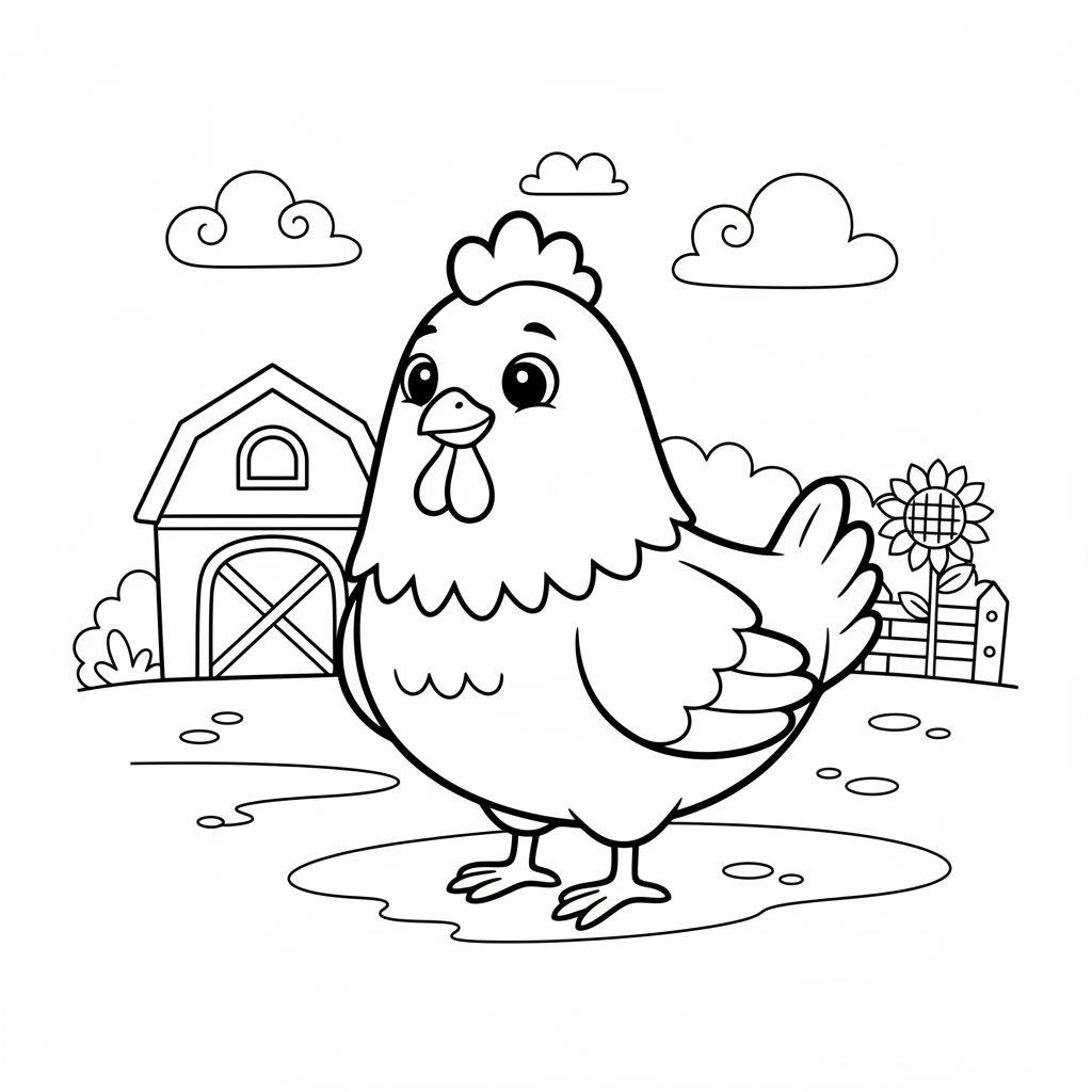 Coloriage poule coloriage