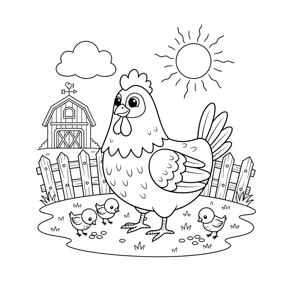 Coloriage poule coloriage 2