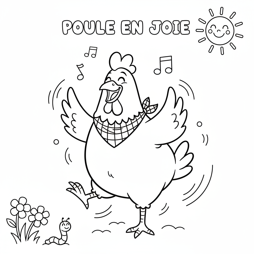 Coloriage poule coloriage 5