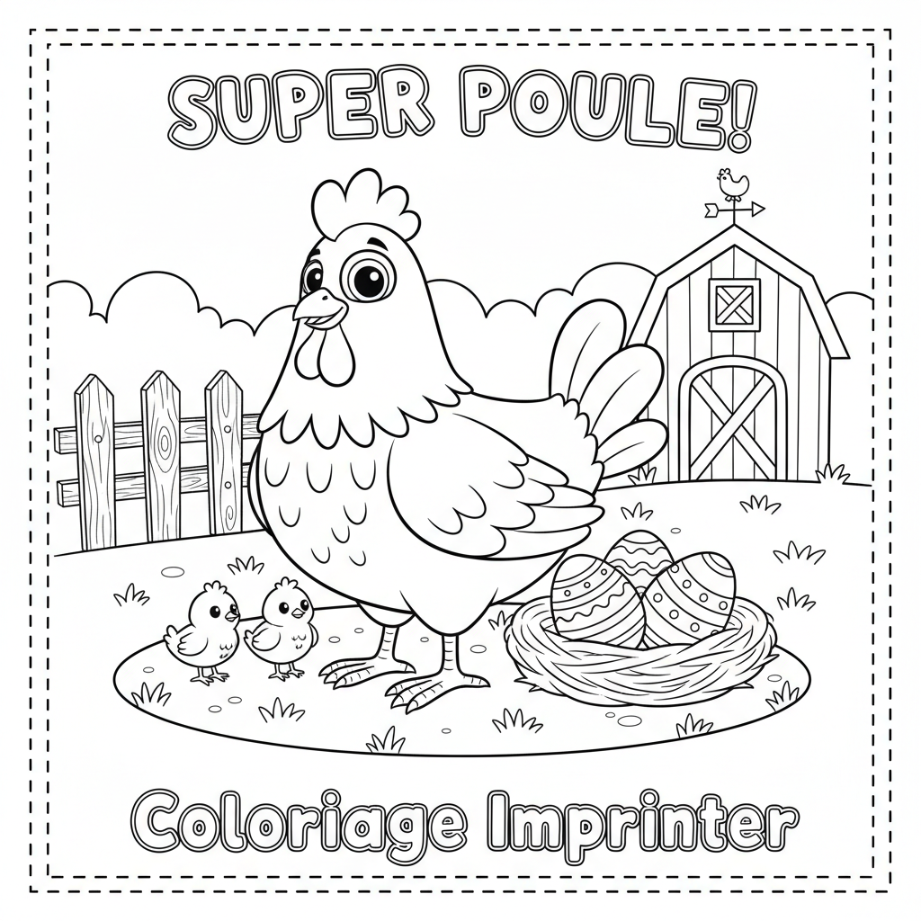 Coloriage poule coloriage imprimer 2
