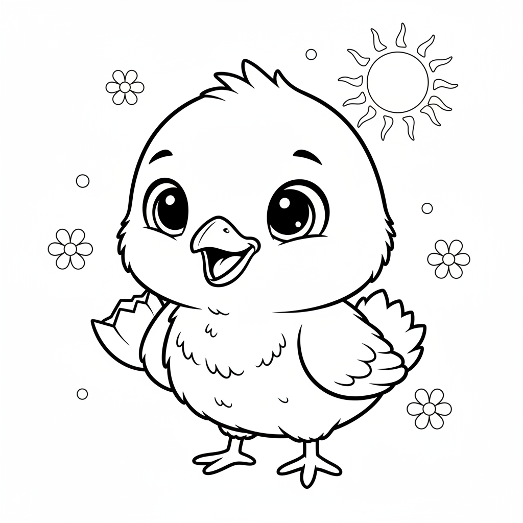 Coloriage poussin coloriage 4