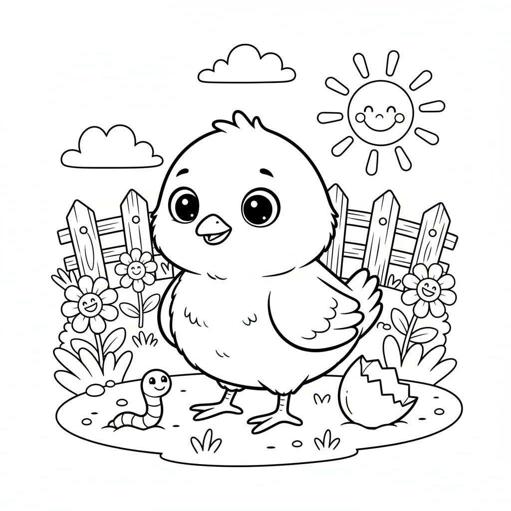 Coloriage poussin coloriage imprimer 3