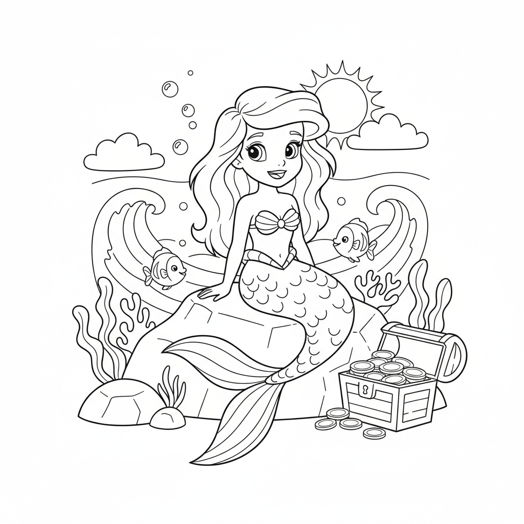 Coloriage princesse ariel coloriage 1