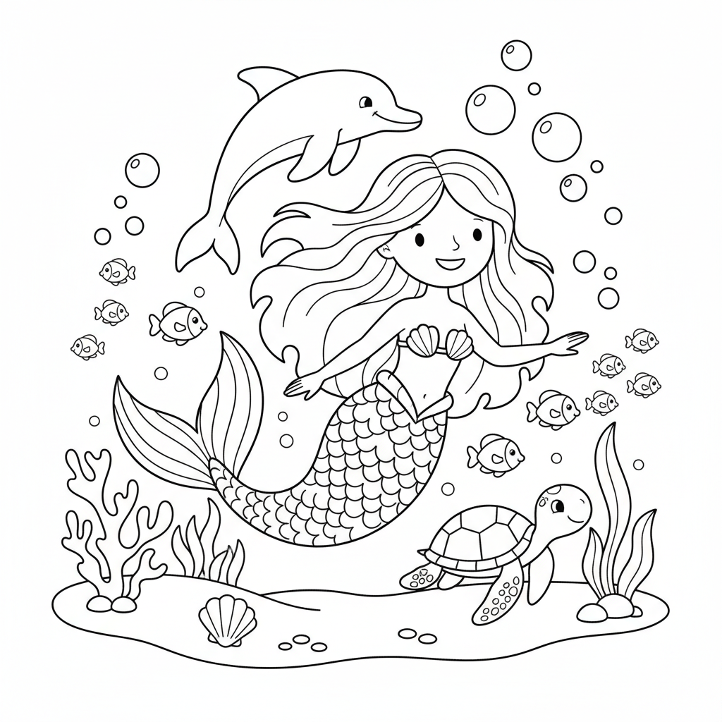 Coloriage princesse ariel coloriage 5