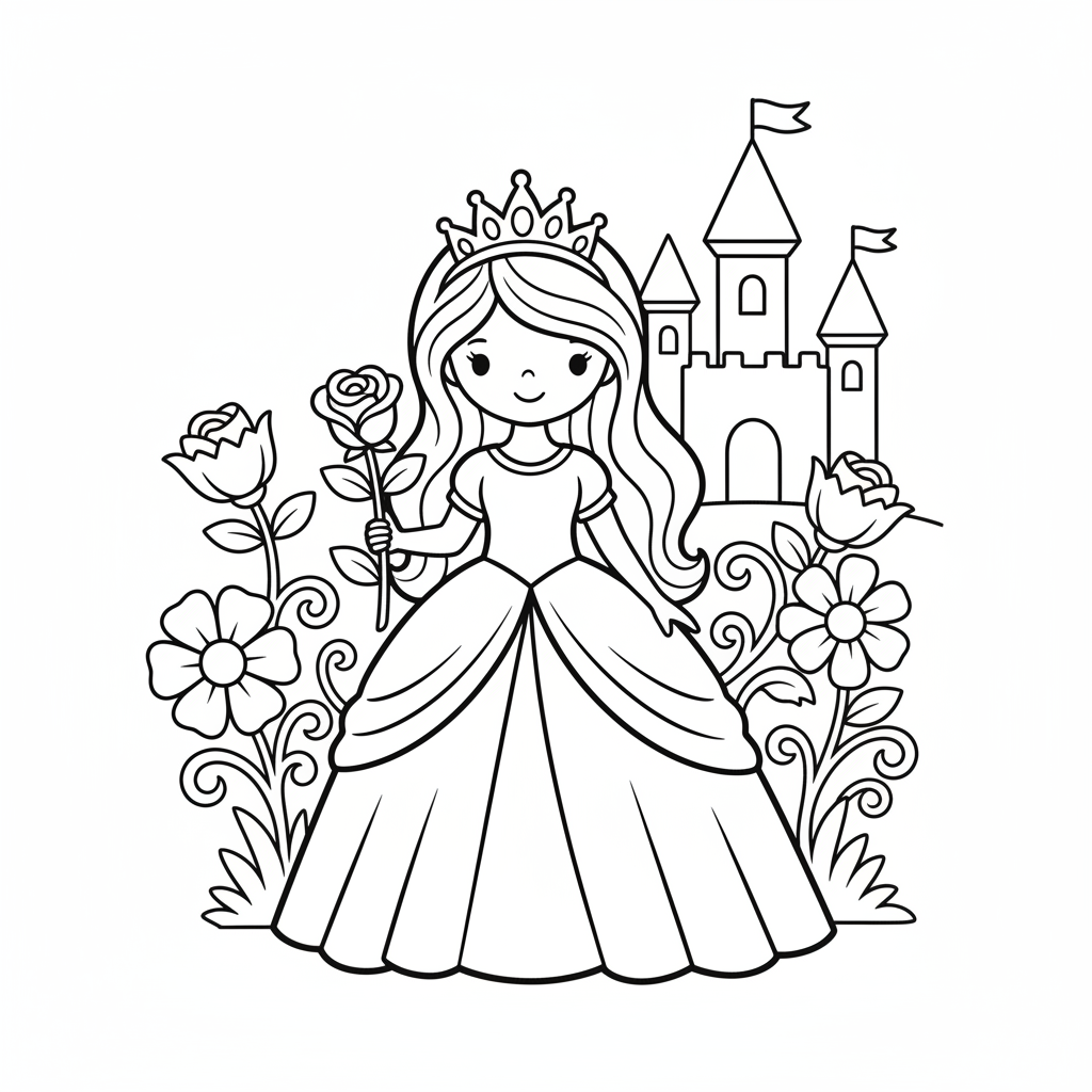 Coloriage princesse belle coloriage 1