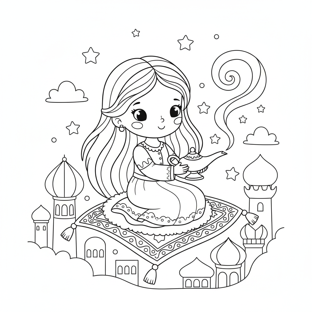 Coloriage Princesse Jasmine Coloriage Gratuit à Imprimer