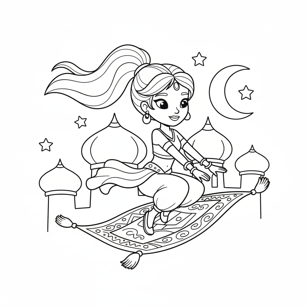 Coloriage princesse jasmine coloriage 5