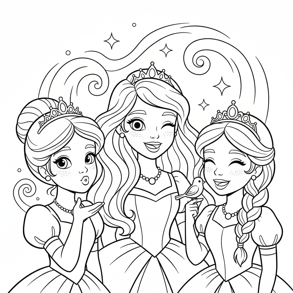 Coloriage princesses disney coloriage 4