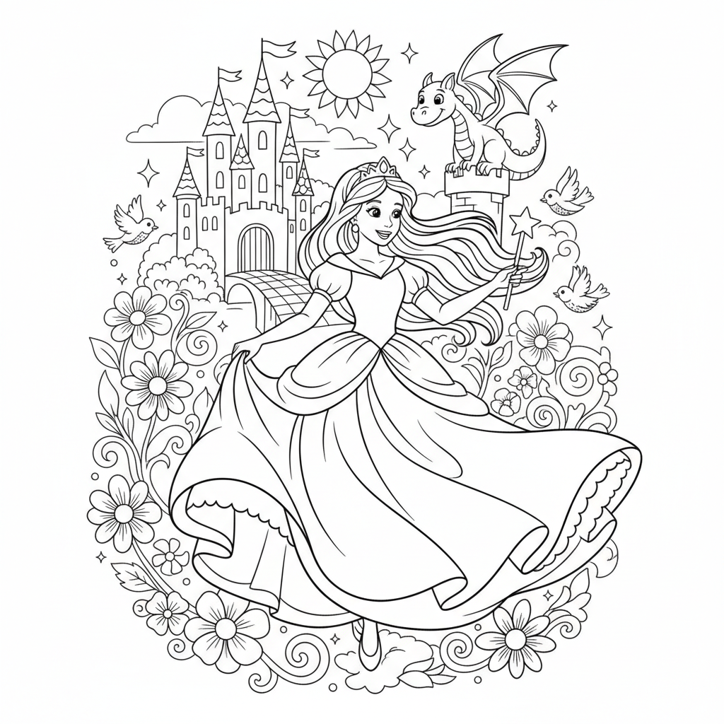 Coloriage princesses disney coloriage 5