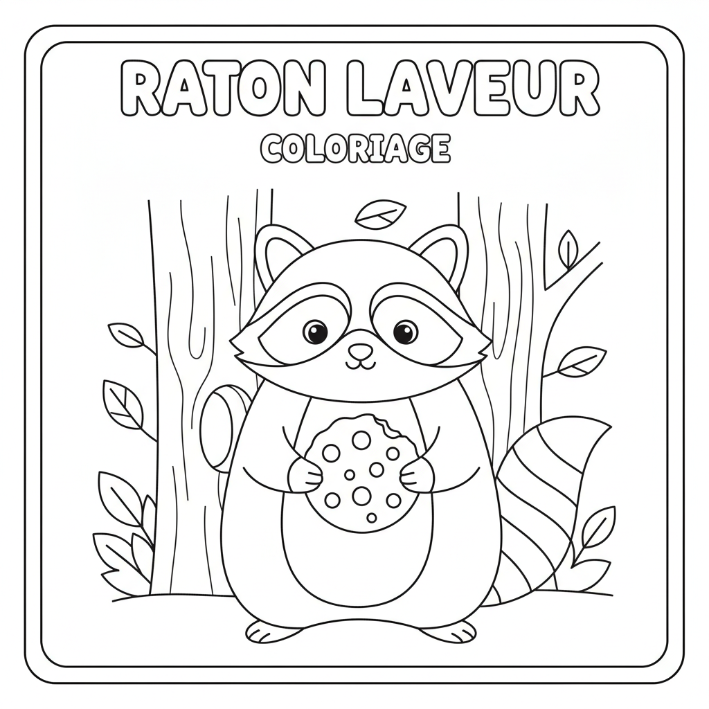 Coloriage raton laveur coloriage