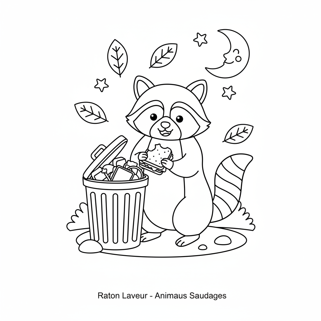 Coloriage raton laveur coloriage 2